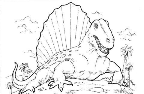 Dimetrodon Dinosaur Coloring Page